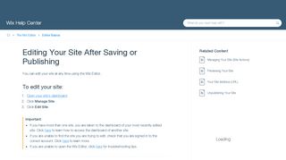 
                            8. Editing Your Site After Saving or Publishing | Help Center | Wix.com