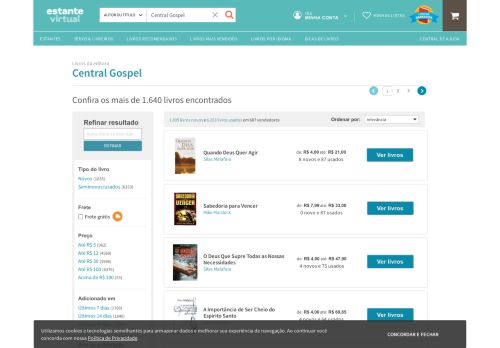 
                            12. Editora Central Gospel - Estante Virtual