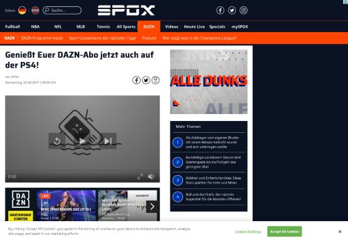 
                            6. Editorial: DAZN ab sofort live auf Playstation 4 - SPOX.com