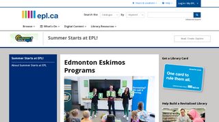 
                            11. Edmonton Eskimos Programs | Edmonton Public Library
