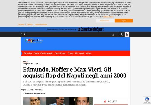 
                            9. Edmundo, Hoffer e Max Vieri. Gli acquisti flop del Napoli negli anni ...