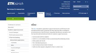 
                            6. eDoz – Services & resources | ETH Zurich - ETH Zürich