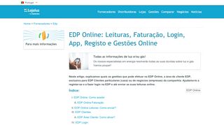 
                            6. EDP Online: Área de Cliente EDP, Login, Leituras, Faturas - LojaLuz