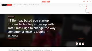 
                            10. Edu startup InOpen Technologies ties up with Tata Class Edge