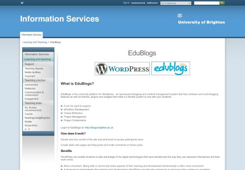 
                            4. EduBlogs - staffcentral - University of Brighton