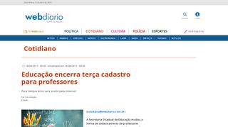 
                            12. Educação encerra terça cadastro para professores | WebDiario