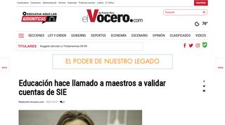 
                            8. Educación hace llamado a maestros a validar cuentas de SIE ...