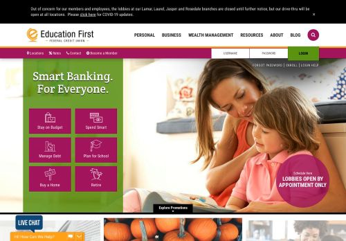 
                            6. Education First Federal Credit Union: Bank Services in Beaumont, TX