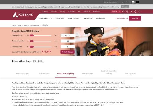 
                            2. Education Loan - Eligibility & Documents for Student Loan | Axis Bank