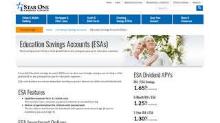 
                            12. Education Savings Accounts (ESAs) - Star One Credit Union