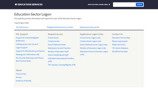 
                            9. Education Sector Logon | Education Services
