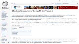 
                            8. Educational Commission for Foreign Medical Graduates - Wikipedia