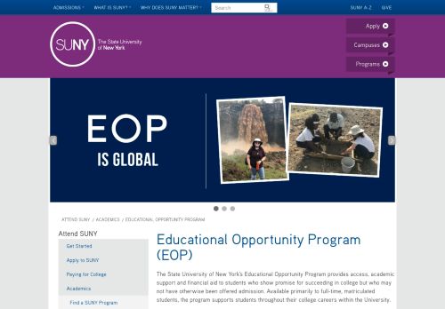 
                            13. Educational Opportunity Program - SUNY