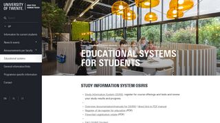 
                            9. Educational systems for students (Osiris, Canvas, myTimetable, etc)
