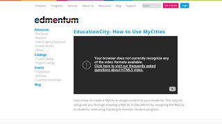 
                            6. EducationCity: How to Use MyCities | Edmentum