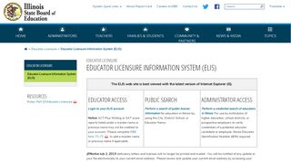 
                            2. Educator Licensure Information System (ELIS) - Illinois State Board of ...