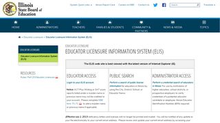 
                            2. Educator Licensure Information System (ELIS)