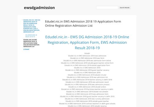 
                            12. Edudel.nic.in EWS Admission 2018 19 Application Form Online ...