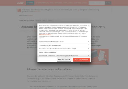 
                            12. Eduroam herunterladen und einrichten - so funktioniert's - CHIP