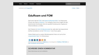 
                            10. EduRoam und FOM | 3L (?!) – lifelong learning