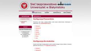 
                            8. eduroam - Uniwersytet w Białymstoku