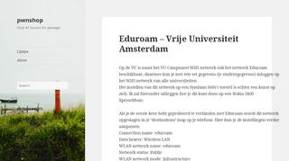 
                            8. Eduroam – Vrije Universiteit Amsterdam – pwnshop