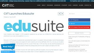 
                            1. Edusuite (New Online Platform) Launch: CIIT Philippines