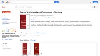 
                            12. Edward Schillebeeckx and Contemporary Theology