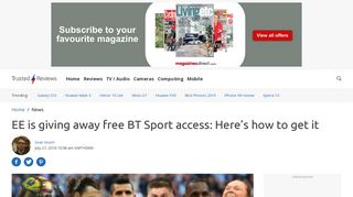
                            12. EE is giving away free BT Sport access: Here's how to get it | Trusted ...