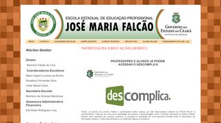 
                            6. EEEP José Maria Falcão: NOTÍCIAS DA EDUCAÇÃO (SEDUC)