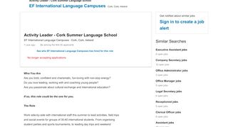 
                            7. EF International Language Campuses hiring Activity Leader - Cork ...