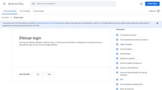 
                            4. Efetuar login - Ajuda do AdSense - Google Support