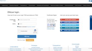 
                            2. Efetuar login - Tribunal de Contas do Município de São Paulo - TCM-SP