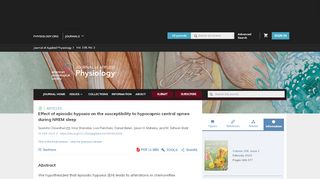 
                            13. Effect of episodic hypoxia on the susceptibility to hypocapnic central ...