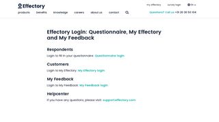 
                            6. Effectory Login: Questionnaire, My Effectory and My Feedback