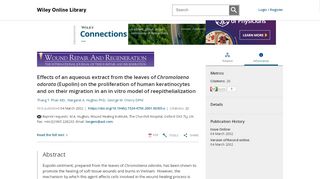 
                            6. Effects of an aqueous extract from the leaves of Chromolaena odorata ...