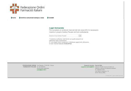 
                            2. Effettua il login - FOFI :: Federazione Ordini farmacisti Italiani