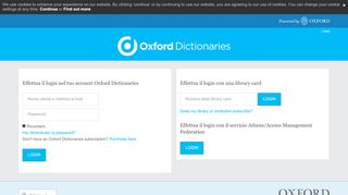 
                            3. Effettua il login per entrare nel tuo account Oxford Dictionaries