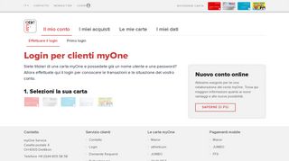 
                            1. Effettuare il login - Account online myOne