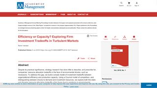 
                            13. Efficiency or Capacity? Exploring Firm Investment Tradeoffs in ...