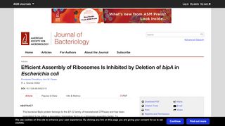 
                            12. Efficient Assembly of Ribosomes Is Inhibited by Deletion of bipA in ...