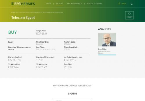 
                            8. EFG Hermes Research | Telecom Egypt