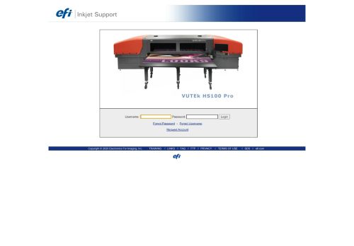 
                            1. EFI Inkjet Support- Login