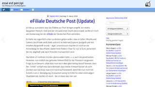 
                            6. eFiliale Deutsche Post (Update) | esse est percipi