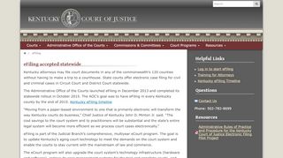 
                            9. eFiling eFiling accepted statewide - Kentucky Court of Justice