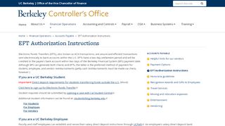 
                            8. EFT Authorization Instructions | Controller's Office