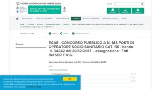 
                            5. EGAS - CONCORSO PUBBLICO A N. 188 POSTI DI OPERATORE ...
