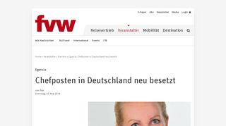 
                            13. Egencia: Chefposten in Deutschland neu besetzt - fvw