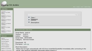 
                            12. Eggdrop Tcl Archive: View Script Description File