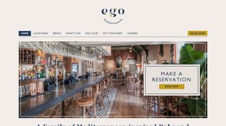 
                            9. Ego Mediterranean Pub & Restaurants. Book online & view our menus ...